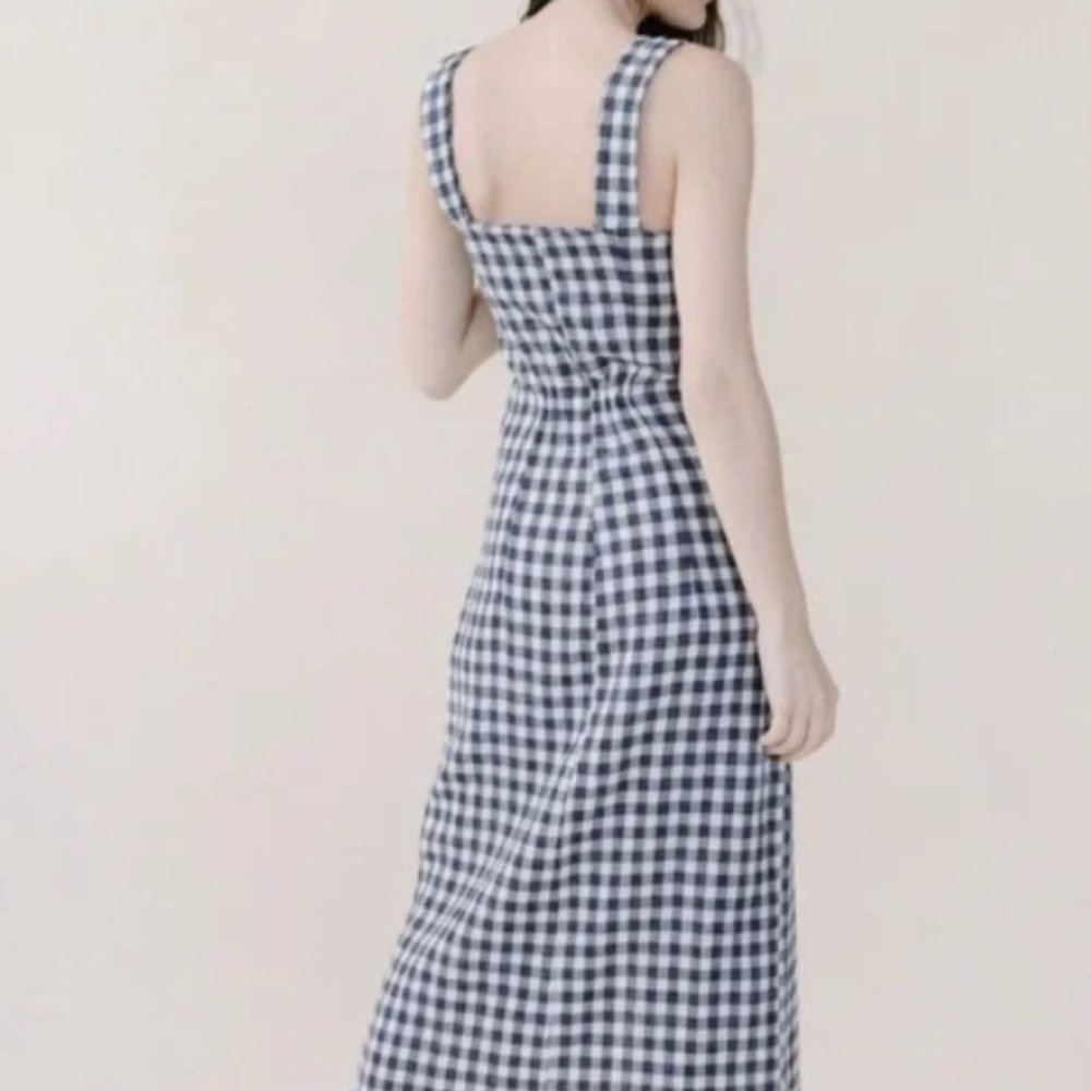 Rita Row Stefan Navy Gingham Button Front Sleevel… - image 7